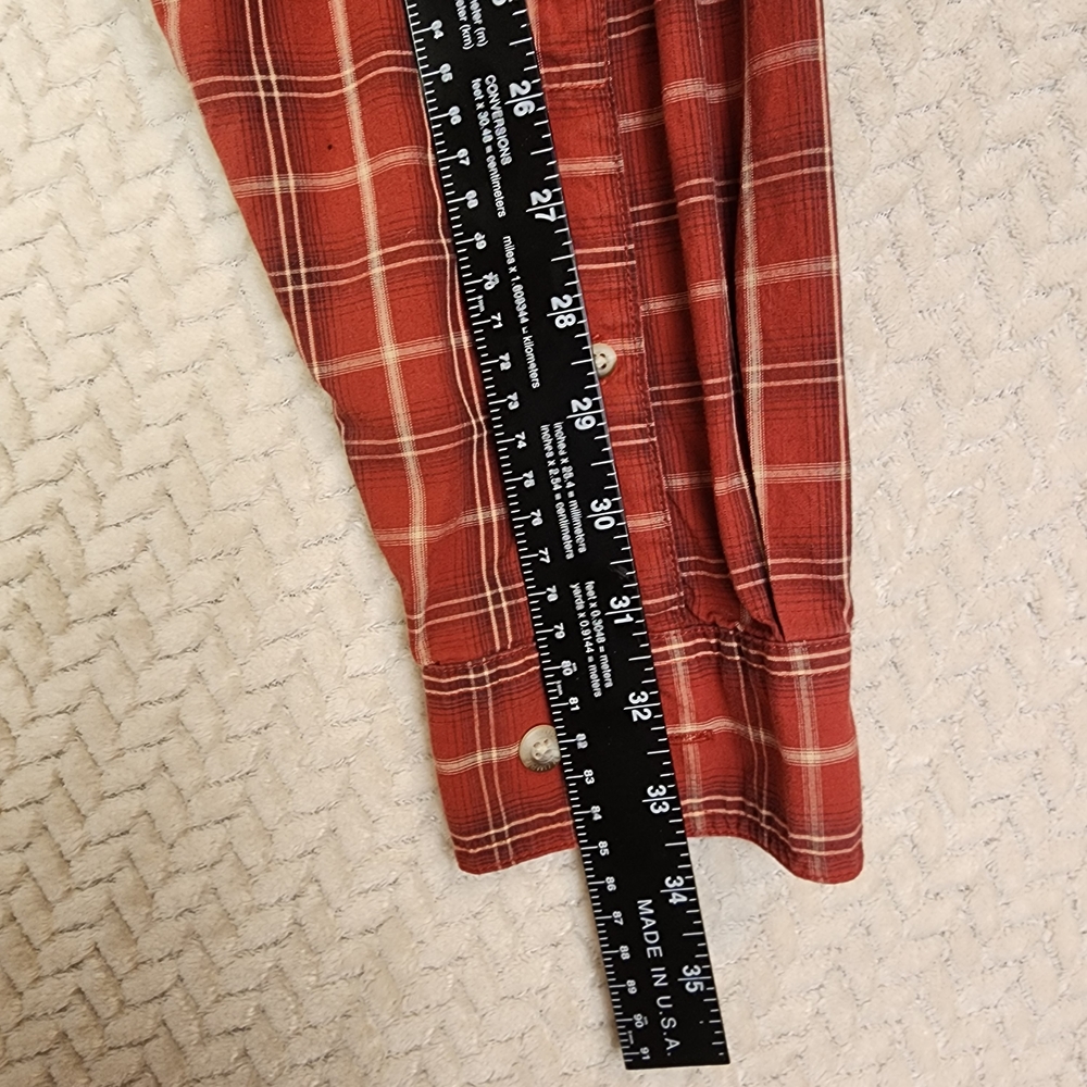 Columbia Plaid Long Sleeve Red/White Button-Down Shirt Men's M - Picture 10 of 10
